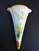 Antique Hand Painted Porcelain Wall Mounted Vase