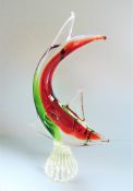 Vintage Murano Art Glass Shark Sculpture 25cm tall