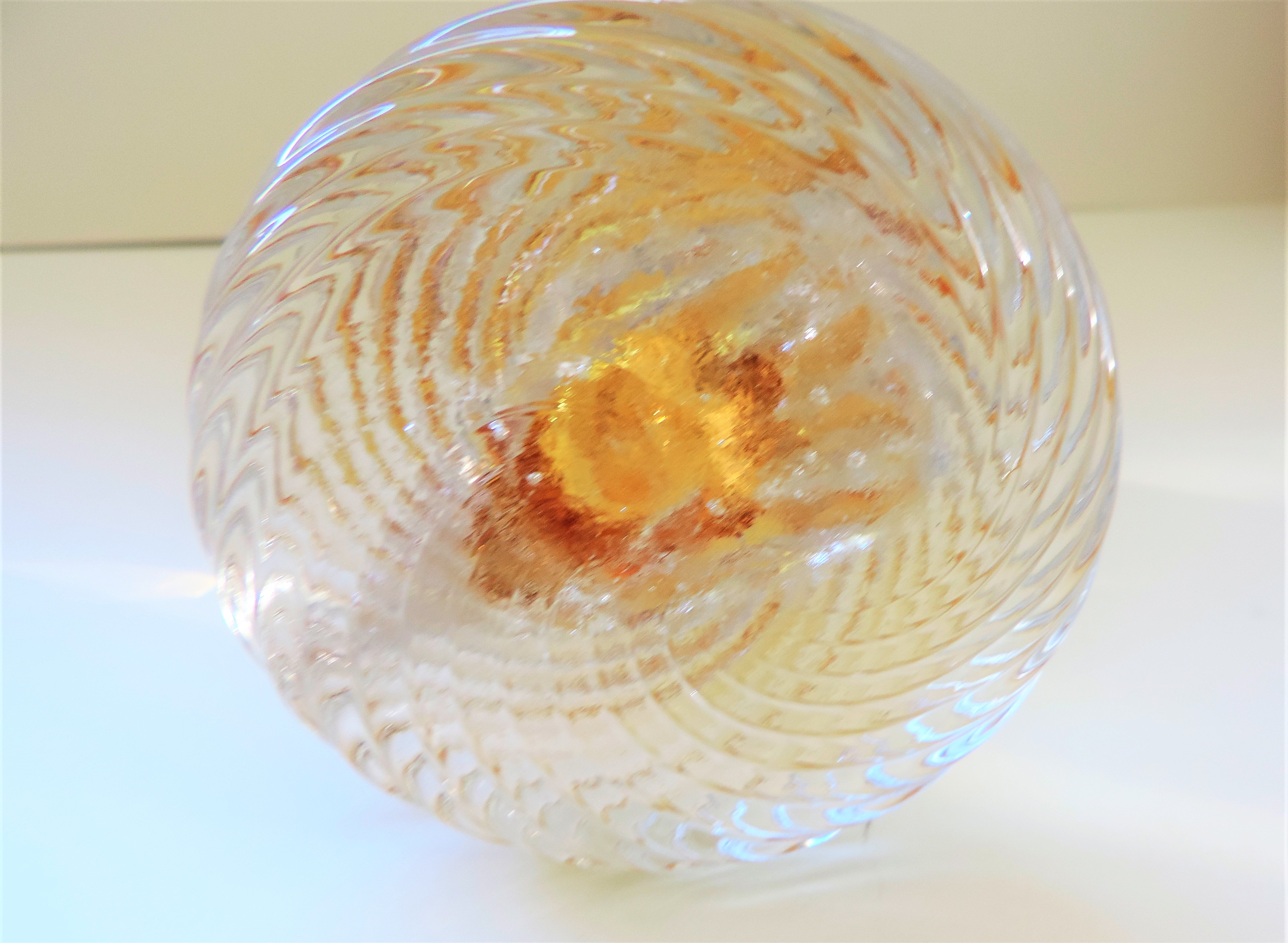 Murano Art Glass Sculpture Amber Bubble 27cm Tall - Image 4 of 4