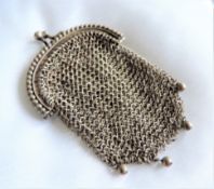 Antique Silver Metal Mesh Purse