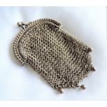 Antique Silver Metal Mesh Purse