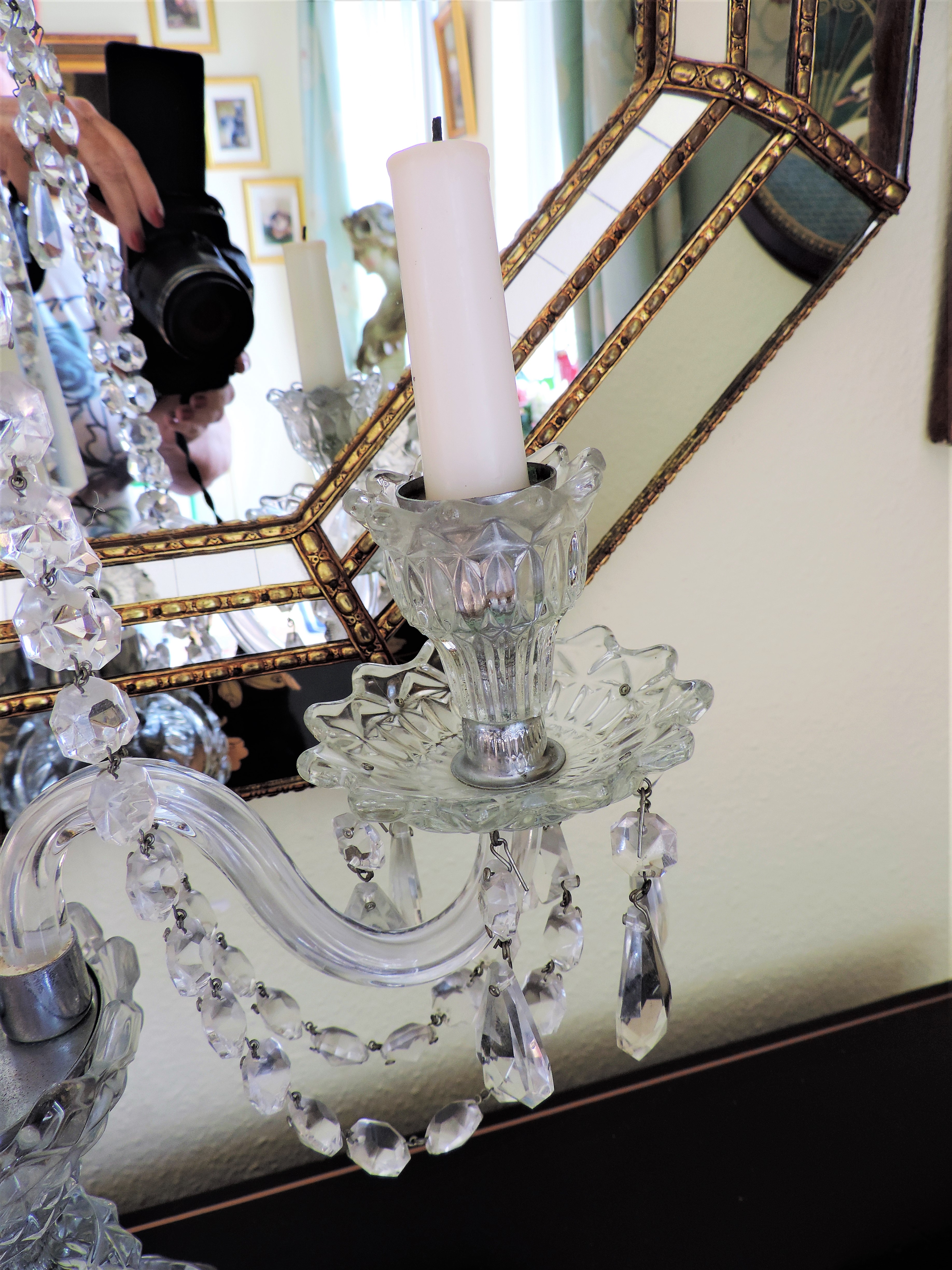 Vintage Bohemian Crystal Candelabra - Image 5 of 6