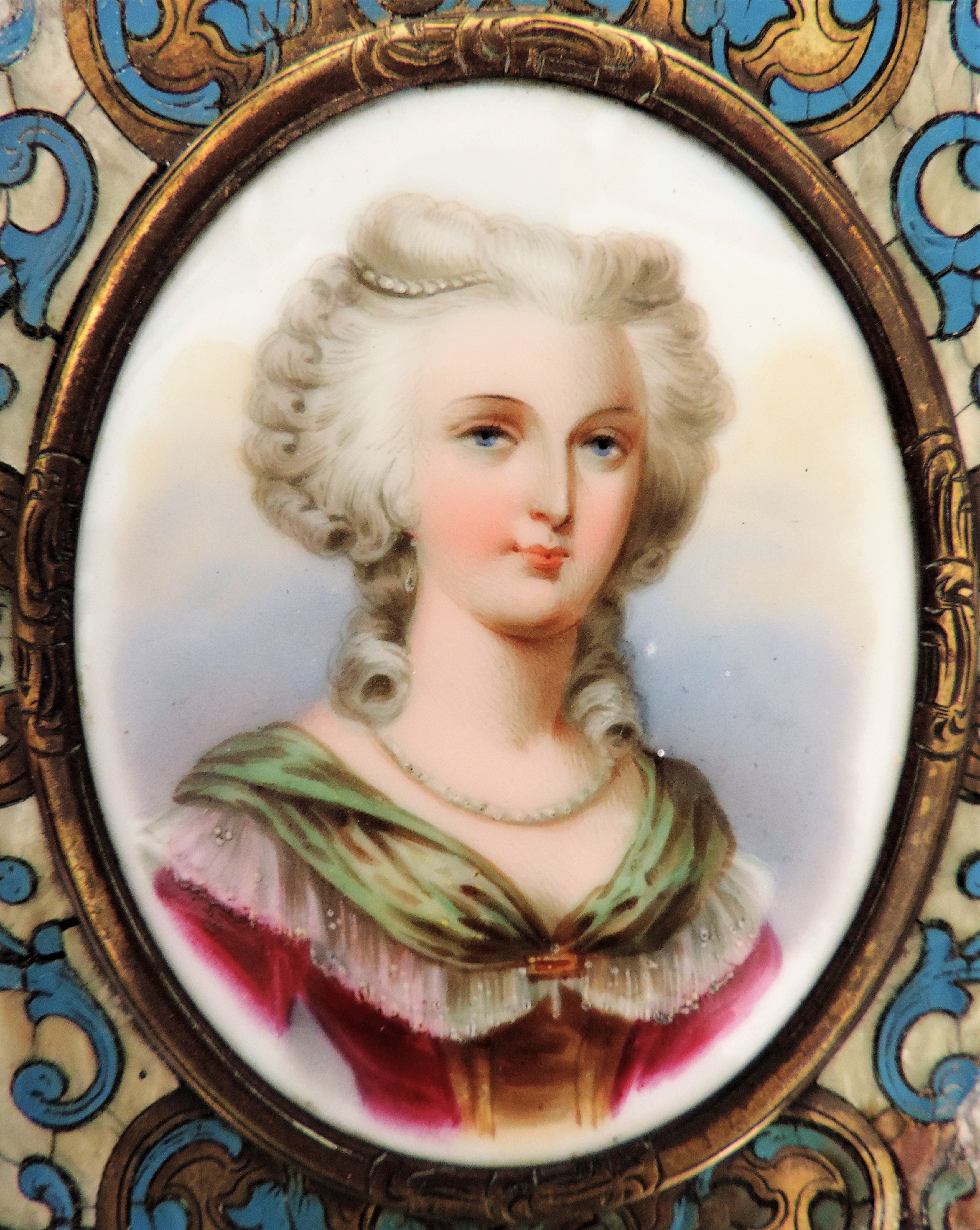 Antique Framed Miniature Portrait Marie Antoinette c.1780's - Image 2 of 10