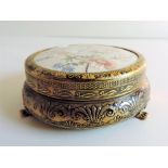 Vintage Petit Point Embroidered Trinket Box