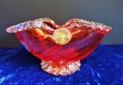 Vintage Murano Barovier & Toso Art Glass Bowl