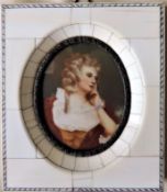 Antique Miniature Portrait Regency Aristocratic Lady