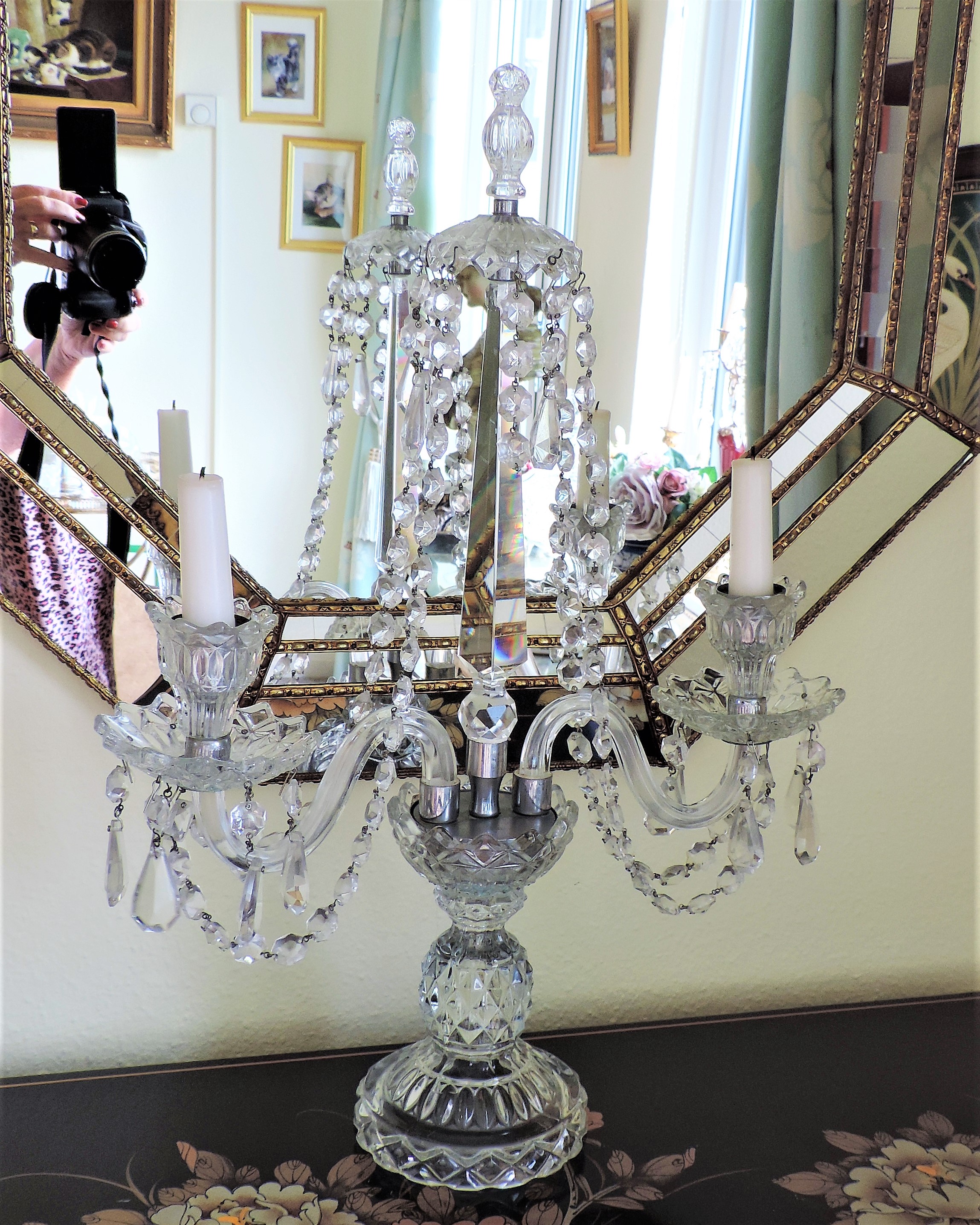 Vintage Bohemian Crystal Candelabra - Image 2 of 6