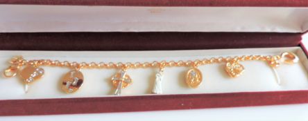 Brooks and Bentley Footprints in the Sand Gold Plate Charm Bracelet