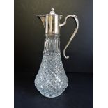 Cut Glass & Silver Plate Claret Jug