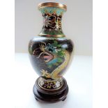 Vintage Cloisonne Imperial Dragon Vase 16cm tall