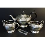 Antique Silver Plate 3 piece Tea Set