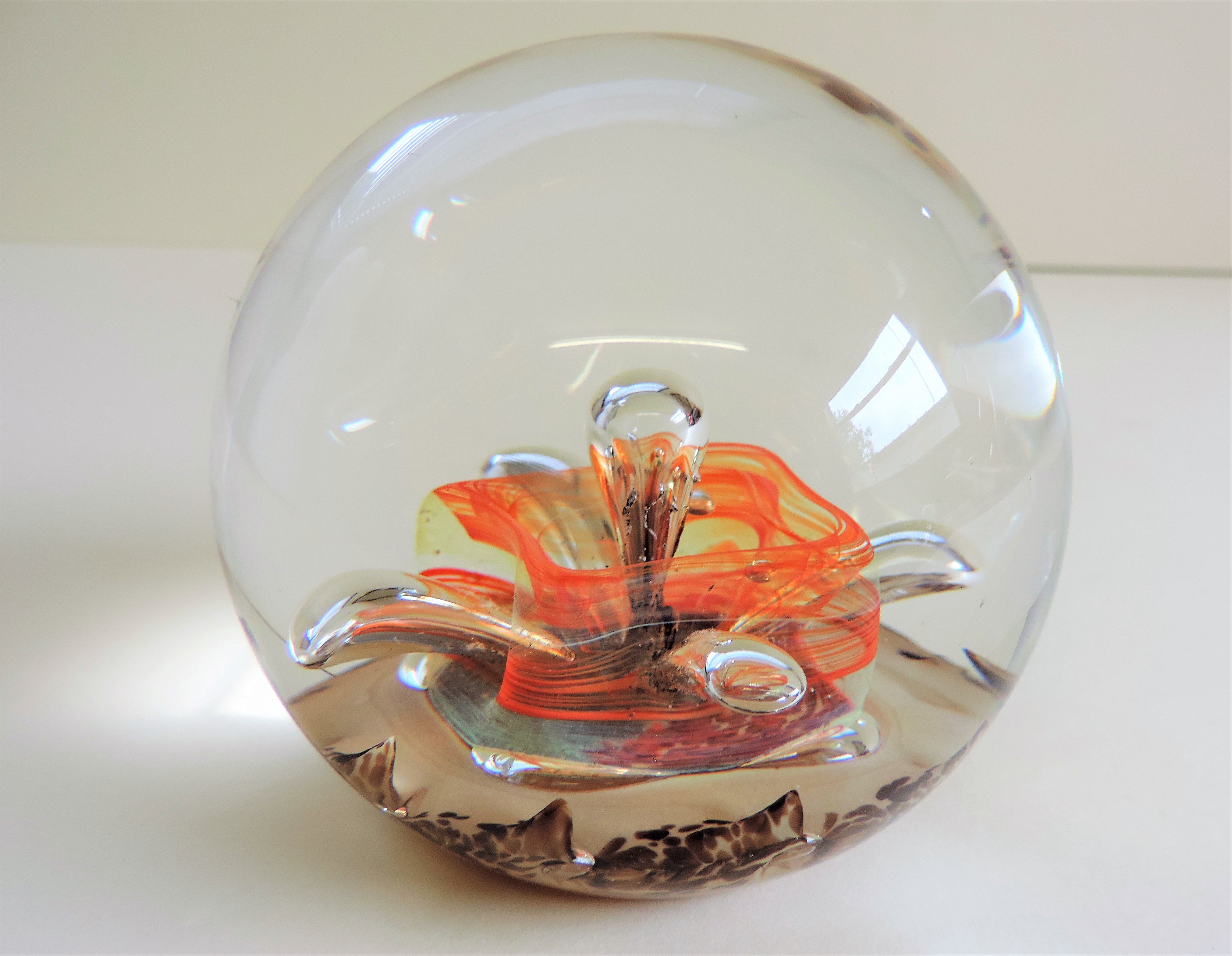Vintage Selkirk Glass Paperweight 1989 Signed on Base