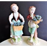 Pair of Antique Dresden Porcelain Figurines c.1890's