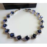 Sterling Silver 12ct London Blue Topaz Bracelet New with Gift Box