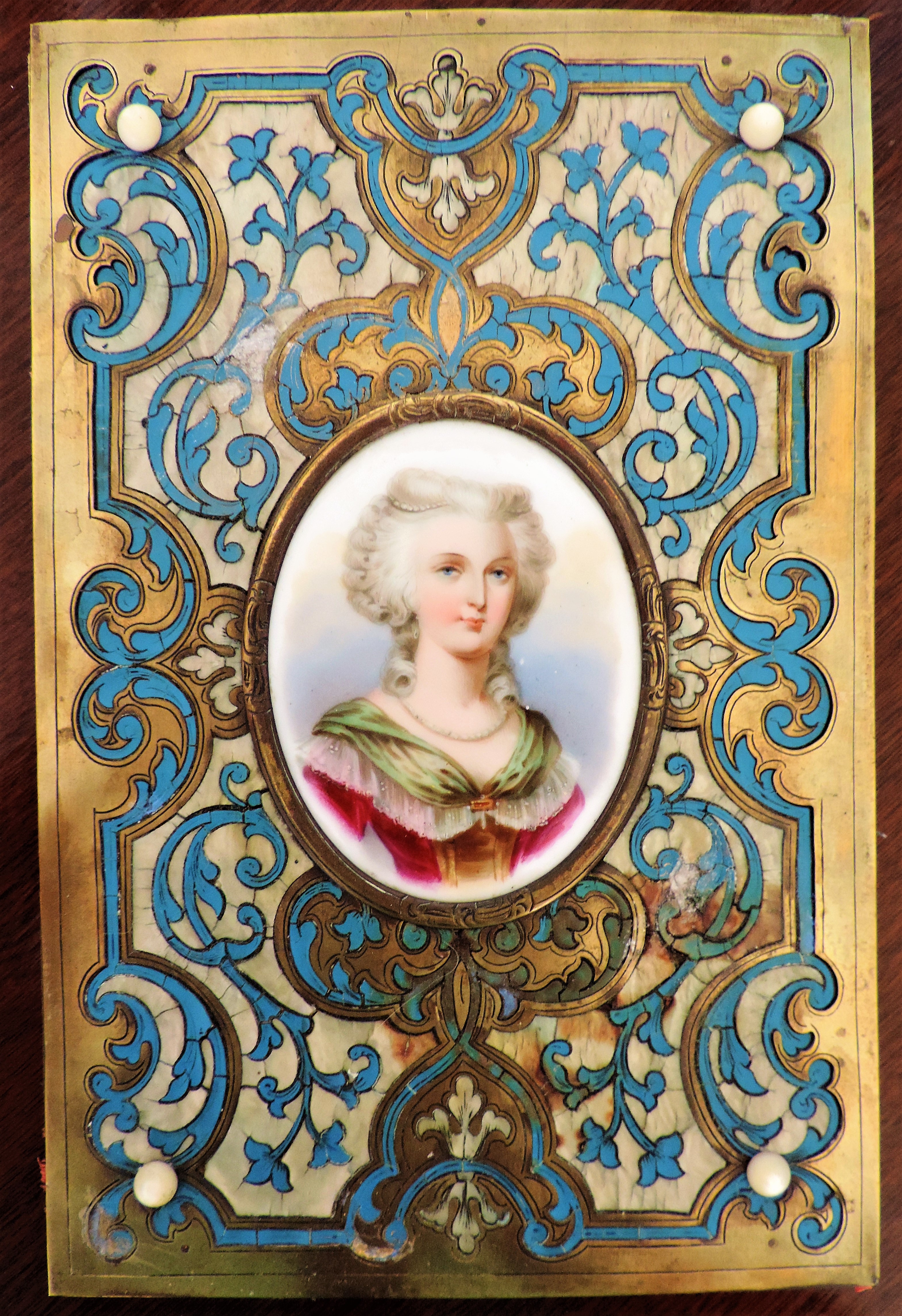 Antique Framed Miniature Portrait Marie Antoinette c.1780's - Image 9 of 10