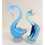 Pair Murano Art Glass Ducks