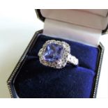 Sterling Silver Tanzanite Ring Size O1/2