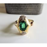 David Morris Emerald & Diamond Ring 1ct Emerald 24 Diamonds 18k Gold