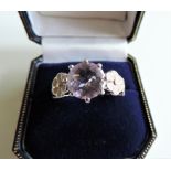 Sterling Silver 3.3ct Amethyst & Enamel Ring