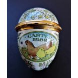 Vintage Halcyon Days Enamels Easter Egg Trinket Box 1982