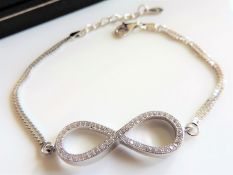 Diamond Infinity Knot Bracelet in Sterling Silver