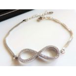 Diamond Infinity Knot Bracelet in Sterling Silver