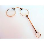 Antique Gold Plated Lorgnette Folding Glasses