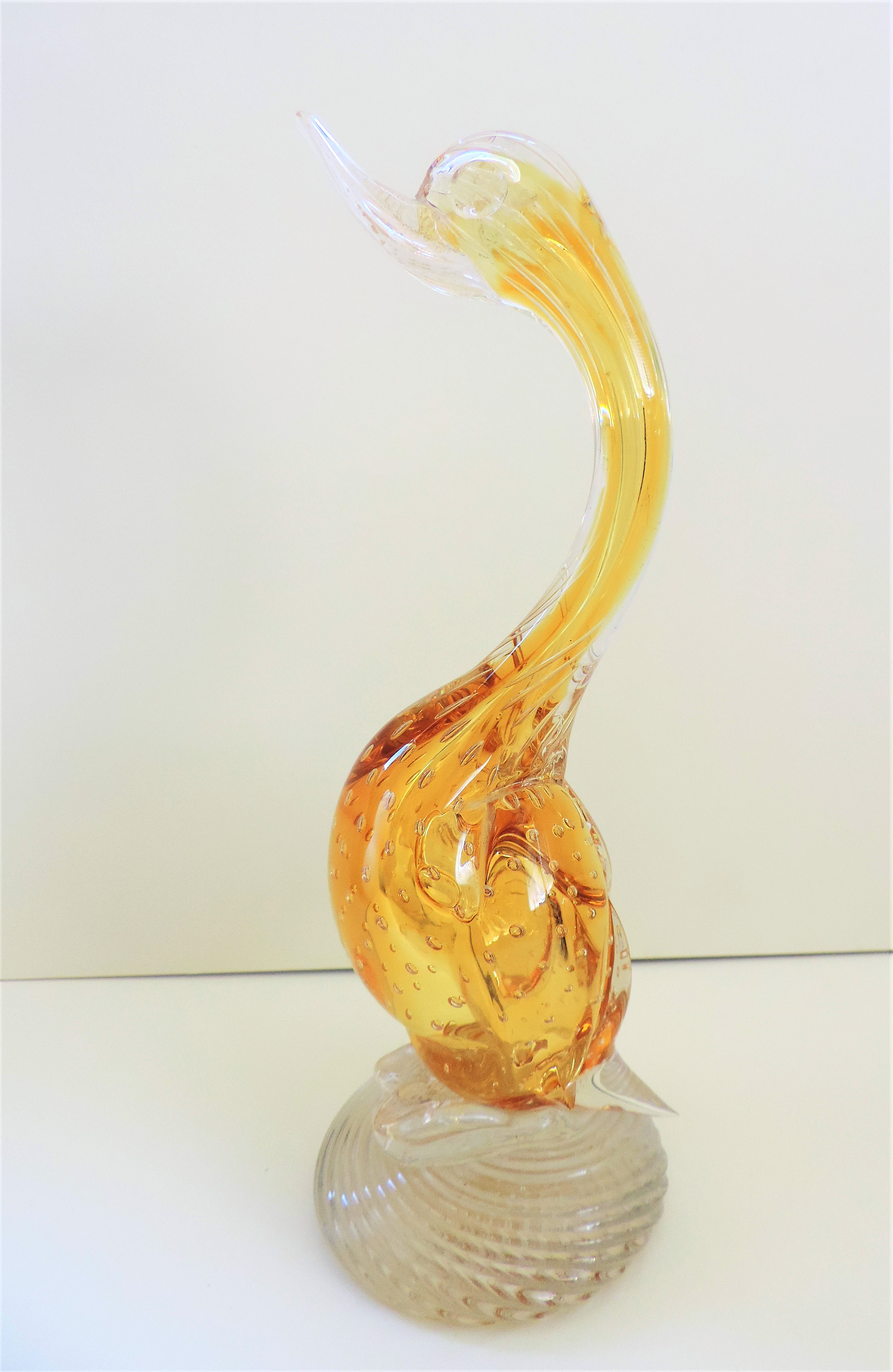 Murano Art Glass Sculpture Amber Bubble 27cm Tall - Image 3 of 4