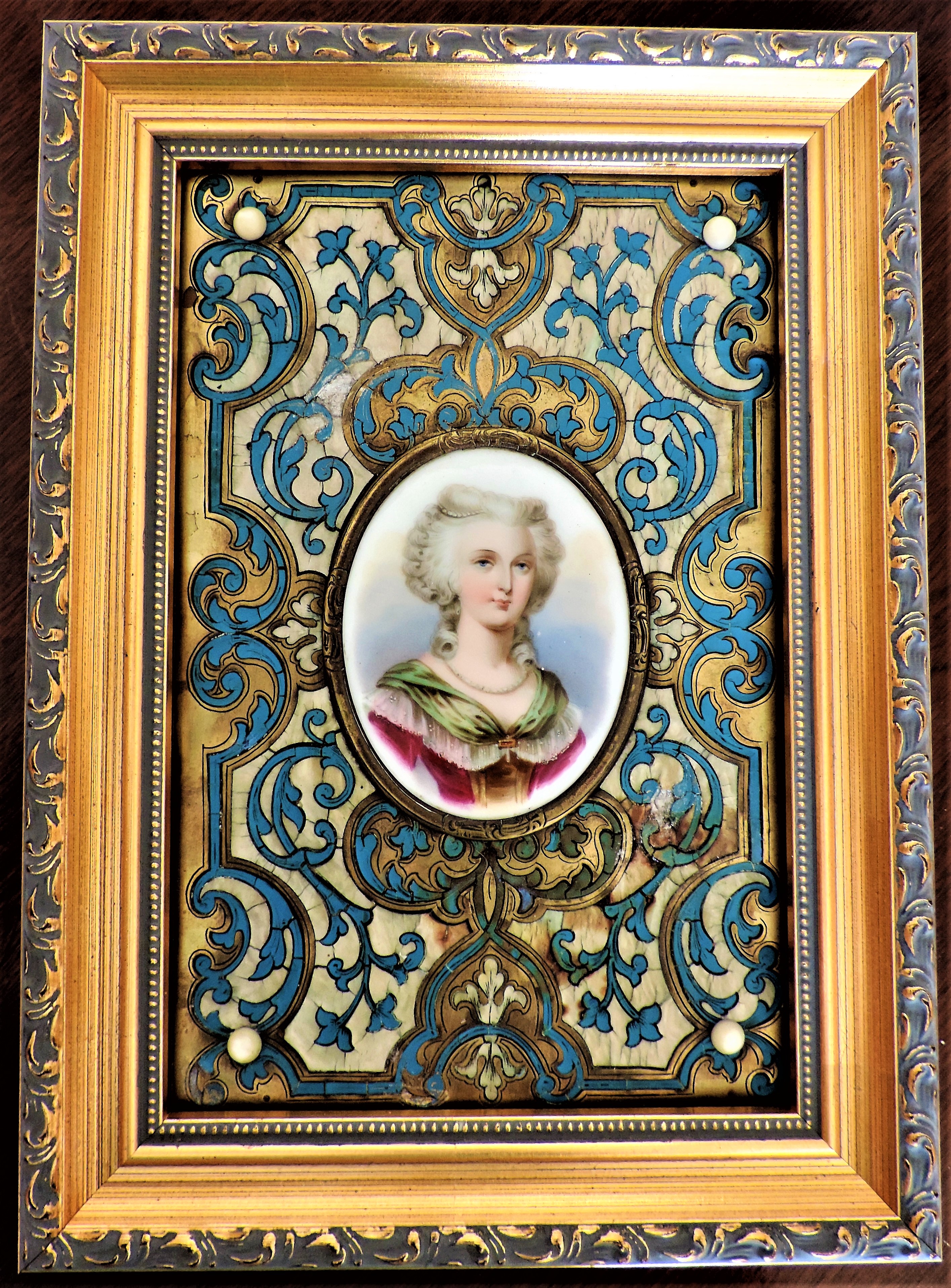 Antique Framed Miniature Portrait Marie Antoinette c.1780's - Image 4 of 10