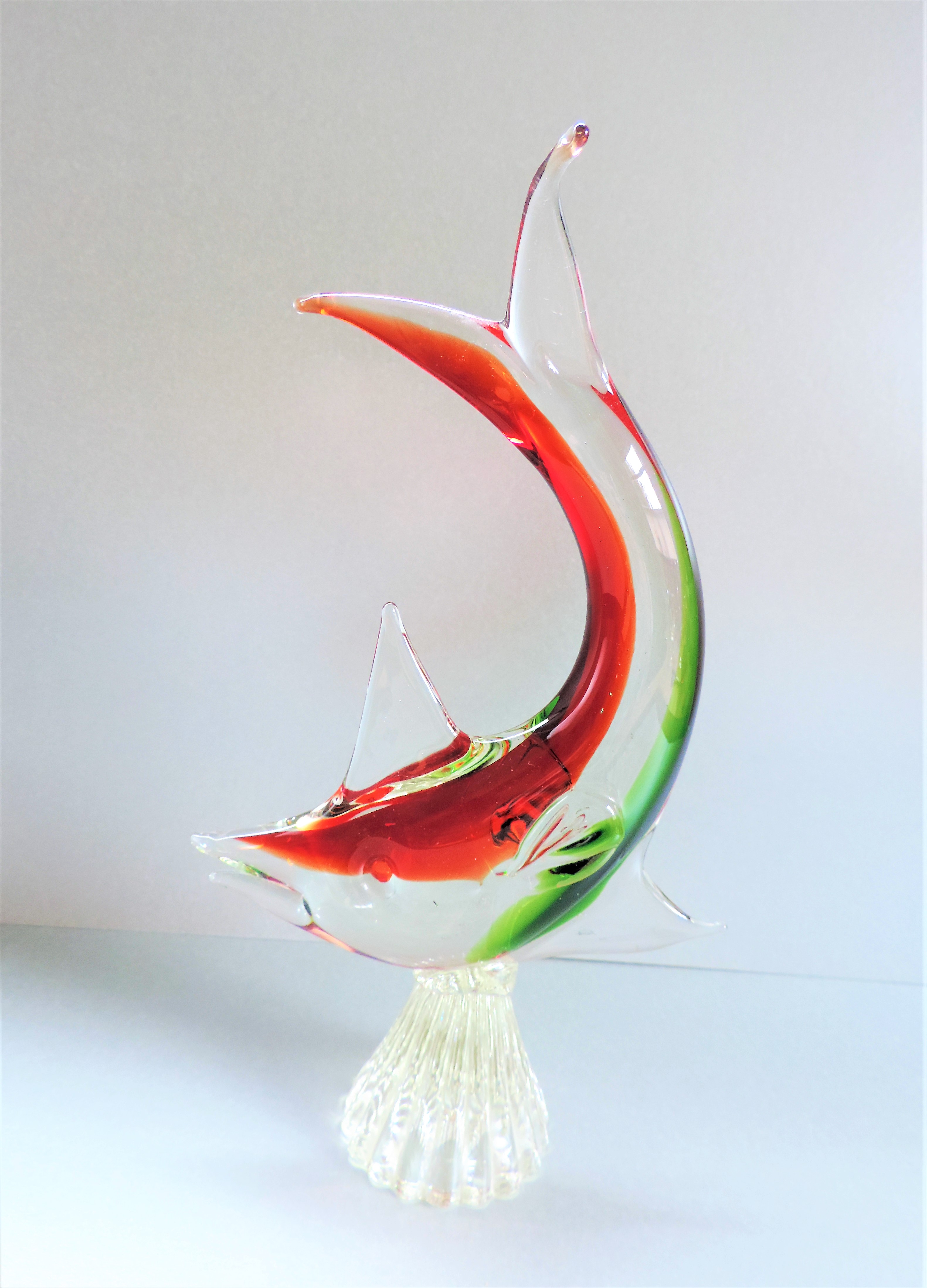 Vintage Murano Art Glass Shark Sculpture 25cm tall - Image 4 of 4
