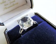 Sterling Silver White Gemstone Ring Size O