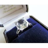 Sterling Silver White Gemstone Ring Size O