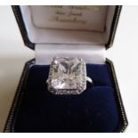 Sterling Silver 5ct White Zircon Gemstone Ring