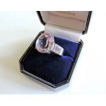 Sterling Silver 8ct Rose de France Amethyst Ring