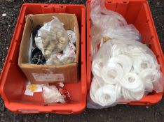 2x Mixed Building/Plumbing Supplies To Include Plastic Rosettes & Yorkshire Plumbing Parts