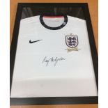 Roy Hodgson Signed England Shirt Framed