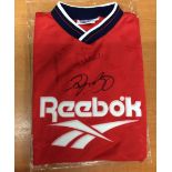 Reebok Shirt Signed By Gary Pallister, Andy Cole & Ryan Giggs 1994-1996