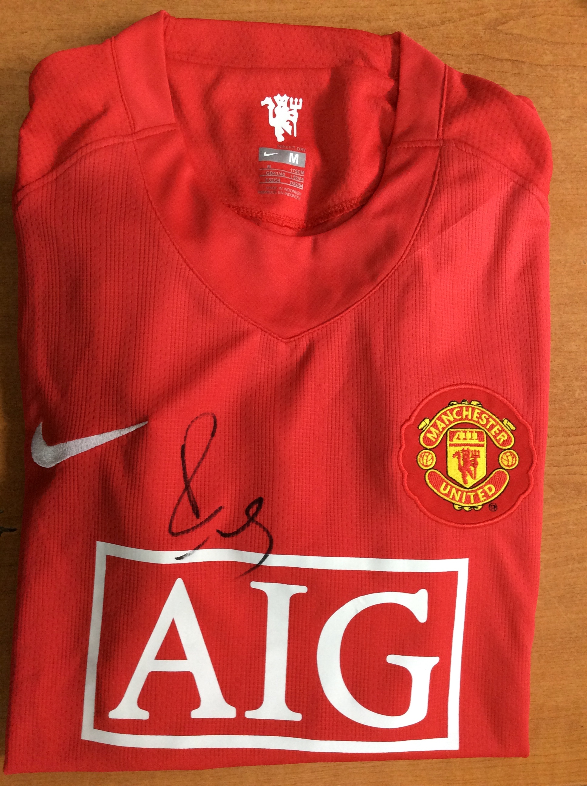 Manchester United Replica Shirt Signed By Paul Scholes With COA