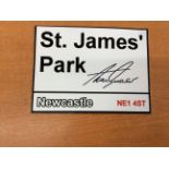 Alan Shearer Signed Newcastle United Street Plaque