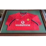 Manchester United Nicky Butt Signed Framed Shirt