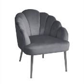 (2O) 1x Sophia Occasional Chair Teal. Velvet Fabric Cover. Metal Legs. (H77x W64x D71cm). Complete