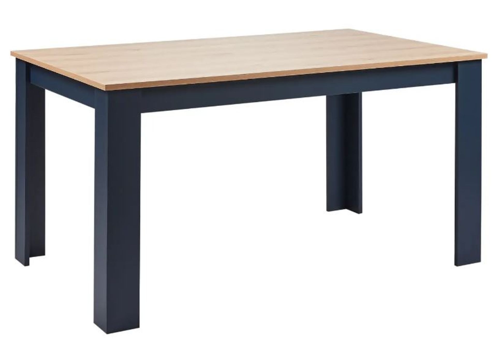 1x Marcy Dining Table Midnight. Midnight Finish With Oak Effect Top/ (H75x W150x D90cm). Unit Opene