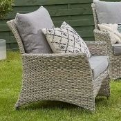 (4L) 1x Hartington Florence Collection 2 Seater Rattan Sofa With 4x Cushions. Unit Appears As New –
