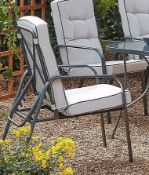 (1C) 3x Rowly Stackable Reclining Garden Chair RRP £70 Each. All Units Appear Clean, As New.