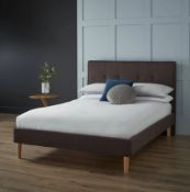 (R15) 1x Metro Upholstered Kind Bed Grey RRP £125. 3x Boxes In This Lot.