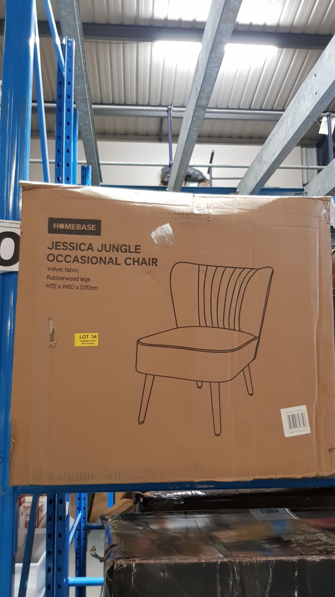 (2N) 1x Jessica Jungle Occasional Chair. Velvet Fabric, Rubberwood Legs. (H72x W60x D70cm). Unit - Image 3 of 9