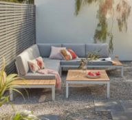 1x Hartington Spirit Collection Garden Corner Sofa Set Grey RRP £1100. Lightweight Aluminium Frame