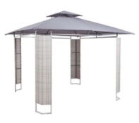 2x Hartington Florence Collection Gazebo With Rattan Panels RRP £130 Each. Powder Coated Steel Fra