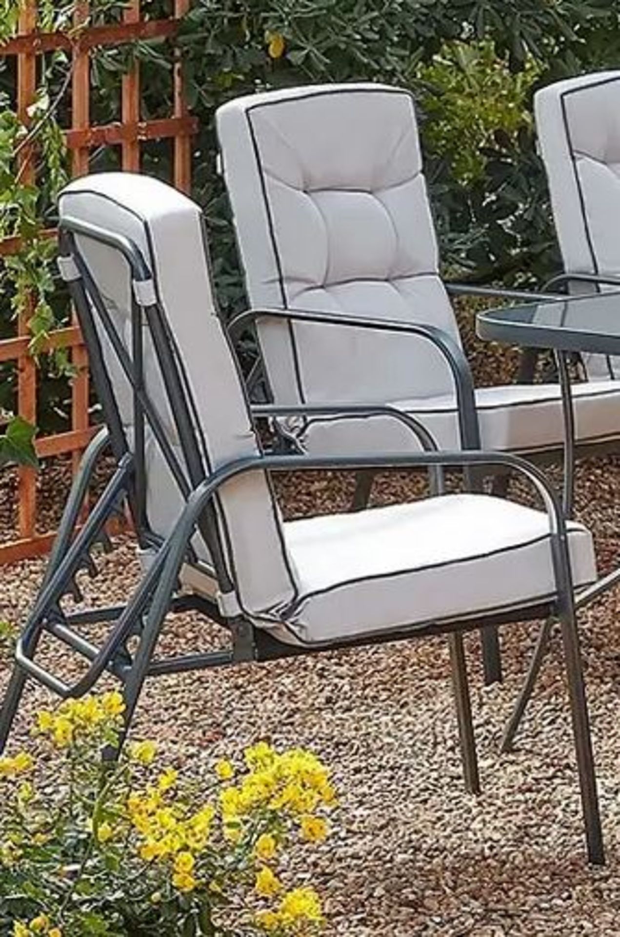 (2O) 6x Rowly Reclining Garden Chair With 6x Cushions RRP £70 Each.