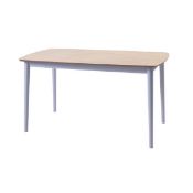1x Hugo Dining Table RRP £99.99. Two Tone Wood Veneer Table Top. (H75x W140x D80cm). Damaged Box –